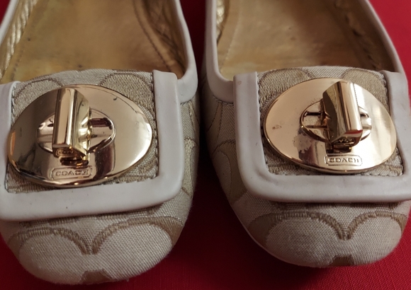 Coach Ballet Flat light khaki & cream size 8 - Picture 6 of 8
